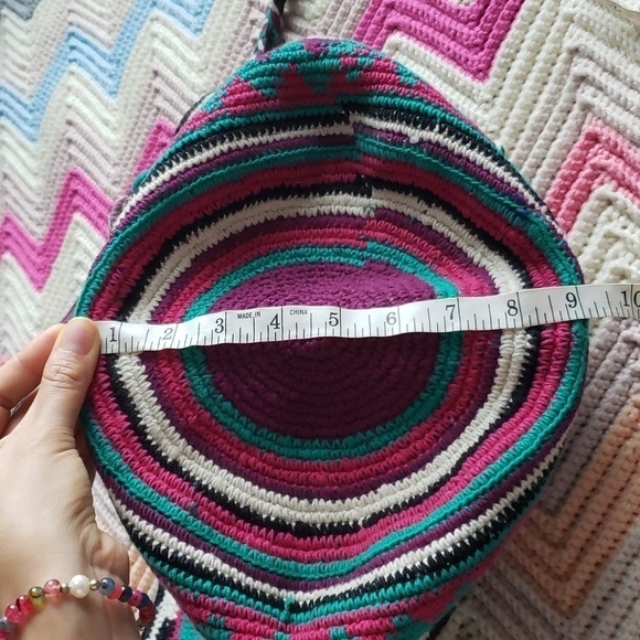 Mexican colombiam bohemian bucket bag purse handmade hobo - Picture 7 of 8